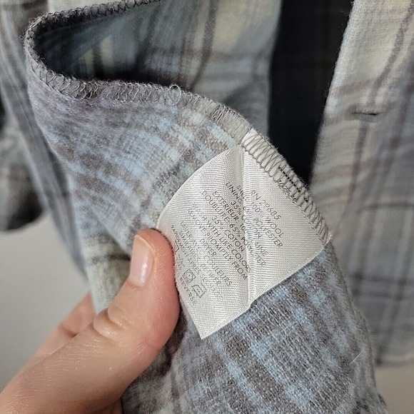 Vtg Pendleton 100% Pure Virgin Wool Shirt White Blue RN 29685 Men's Size Medium - Picture 9 of 15